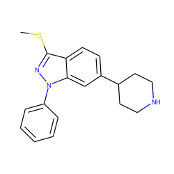 CSc1nn(-c2ccccc2)c2cc(C3CCNCC3)ccc12 ZINC000072177094