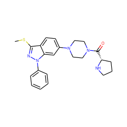 CSc1nn(-c2ccccc2)c2cc(N3CCN(C(=O)[C@@H]4CCCN4)CC3)ccc12 ZINC000147347419