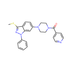 CSc1nn(-c2ccccc2)c2cc(N3CCN(C(=O)c4ccncc4)CC3)ccc12 ZINC000149809647