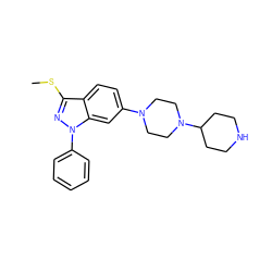 CSc1nn(-c2ccccc2)c2cc(N3CCN(C4CCNCC4)CC3)ccc12 ZINC000072179010