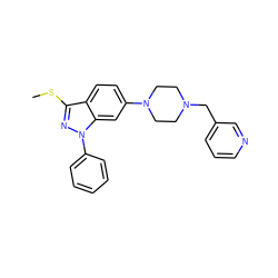 CSc1nn(-c2ccccc2)c2cc(N3CCN(Cc4cccnc4)CC3)ccc12 ZINC000147347223