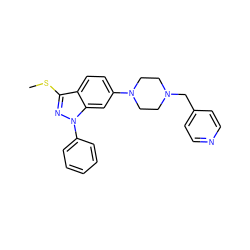 CSc1nn(-c2ccccc2)c2cc(N3CCN(Cc4ccncc4)CC3)ccc12 ZINC000147343504