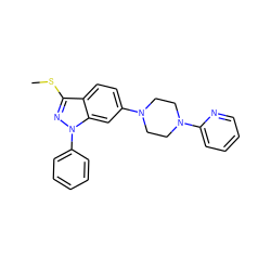 CSc1nn(-c2ccccc2)c2cc(N3CCN(c4ccccn4)CC3)ccc12 ZINC000164909669