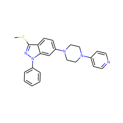 CSc1nn(-c2ccccc2)c2cc(N3CCN(c4ccncc4)CC3)ccc12 ZINC000165023979