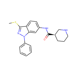 CSc1nn(-c2ccccc2)c2cc(NC(=O)[C@@H]3CCCNC3)ccc12 ZINC000072177374