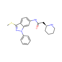 CSc1nn(-c2ccccc2)c2cc(NC(=O)C[C@@H]3CCCCN3)ccc12 ZINC000149851267