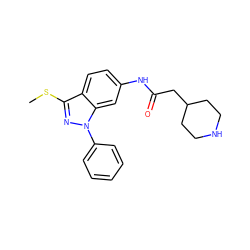 CSc1nn(-c2ccccc2)c2cc(NC(=O)CC3CCNCC3)ccc12 ZINC000072179009