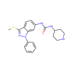 CSc1nn(-c2ccccc2)c2cc(NC(=O)NC3CCNCC3)ccc12 ZINC000147342314