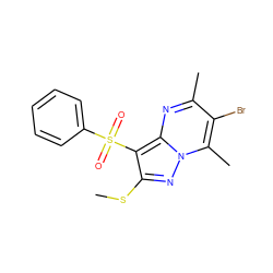 CSc1nn2c(C)c(Br)c(C)nc2c1S(=O)(=O)c1ccccc1 ZINC000169699832