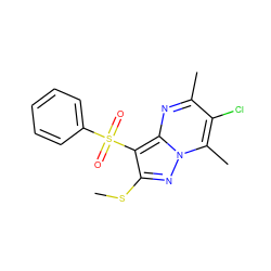 CSc1nn2c(C)c(Cl)c(C)nc2c1S(=O)(=O)c1ccccc1 ZINC000085392299