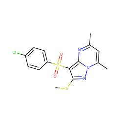 CSc1nn2c(C)cc(C)nc2c1S(=O)(=O)c1ccc(Cl)cc1 ZINC000066078914