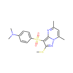 CSc1nn2c(C)cc(C)nc2c1S(=O)(=O)c1ccc(N(C)C)cc1 ZINC000066066658