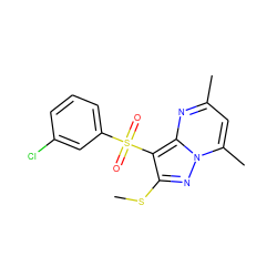 CSc1nn2c(C)cc(C)nc2c1S(=O)(=O)c1cccc(Cl)c1 ZINC000066098475