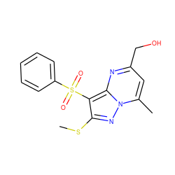 CSc1nn2c(C)cc(CO)nc2c1S(=O)(=O)c1ccccc1 ZINC000066066124