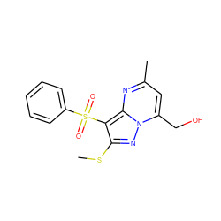 CSc1nn2c(CO)cc(C)nc2c1S(=O)(=O)c1ccccc1 ZINC000066098677