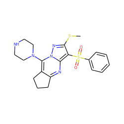 CSc1nn2c(N3CCNCC3)c3c(nc2c1S(=O)(=O)c1ccccc1)CCC3 ZINC000001490472