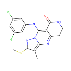 CSc1nn2c(Nc3cc(Cl)cc(Cl)c3)c3c(nc2c1C)CCNC3=O ZINC000653793641