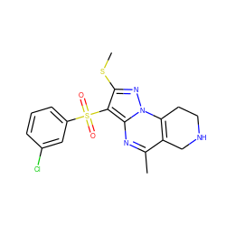 CSc1nn2c3c(c(C)nc2c1S(=O)(=O)c1cccc(Cl)c1)CNCC3 ZINC000068153173