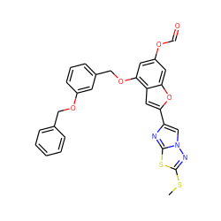 CSc1nn2cc(-c3cc4c(OCc5cccc(OCc6ccccc6)c5)cc(OC=O)cc4o3)nc2s1 ZINC000653755677