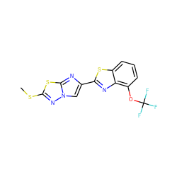 CSc1nn2cc(-c3nc4c(OC(F)(F)F)cccc4s3)nc2s1 ZINC000205908599