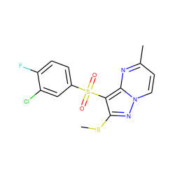 CSc1nn2ccc(C)nc2c1S(=O)(=O)c1ccc(F)c(Cl)c1 ZINC000066079132