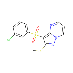 CSc1nn2cccnc2c1S(=O)(=O)c1cccc(Cl)c1 ZINC000066066448