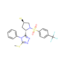 CSc1nnc([C@@H]2C[C@@H](S)CN2S(=O)(=O)c2ccc(C(F)(F)F)cc2)n1-c1ccccc1 ZINC000013443262