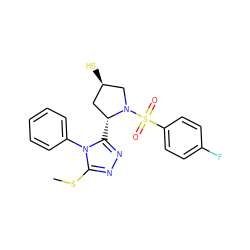 CSc1nnc([C@@H]2C[C@@H](S)CN2S(=O)(=O)c2ccc(F)cc2)n1-c1ccccc1 ZINC000013443269