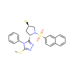 CSc1nnc([C@@H]2C[C@@H](S)CN2S(=O)(=O)c2ccc3ccccc3c2)n1-c1ccccc1 ZINC000013443253