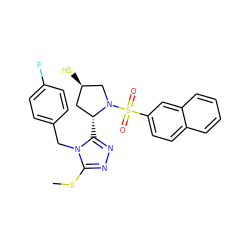 CSc1nnc([C@@H]2C[C@@H](S)CN2S(=O)(=O)c2ccc3ccccc3c2)n1Cc1ccc(F)cc1 ZINC000013443286