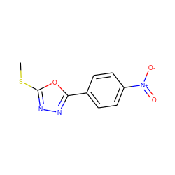 CSc1nnc(-c2ccc([N+](=O)[O-])cc2)o1 ZINC000000073834