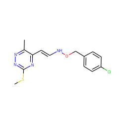 CSc1nnc(C)c(/C=C/NOCc2ccc(Cl)cc2)n1 ZINC000100322972