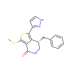 CSc1sc(-c2cc[nH]n2)c2c1C(=O)NC[C@H]2Cc1ccccc1 ZINC000145742459