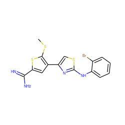 CSc1sc(C(=N)N)cc1-c1csc(Nc2ccccc2Br)n1 ZINC000028008995