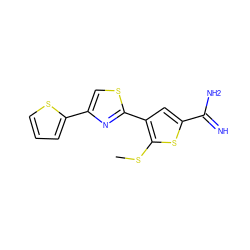 CSc1sc(C(=N)N)cc1-c1nc(-c2cccs2)cs1 ZINC000029203060