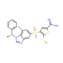 CSc1sc(C(=N)N)cc1S(=O)(=O)c1cc(Br)c2c(c1)ncn2[C@H](C)c1ccccc1 ZINC000036330289