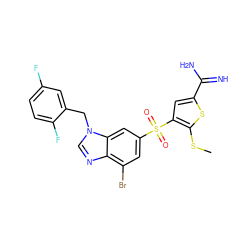 CSc1sc(C(=N)N)cc1S(=O)(=O)c1cc(Br)c2ncn(Cc3cc(F)ccc3F)c2c1 ZINC000036330283