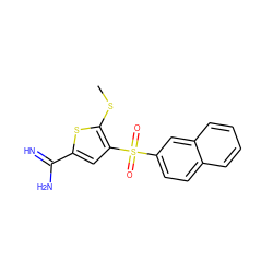 CSc1sc(C(=N)N)cc1S(=O)(=O)c1ccc2ccccc2c1 ZINC000036330266