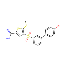 CSc1sc(C(=N)N)cc1S(=O)(=O)c1cccc(-c2ccc(O)cc2)c1 ZINC000029038787