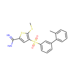 CSc1sc(C(=N)N)cc1S(=O)(=O)c1cccc(-c2ccccc2C)c1 ZINC000003962999