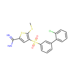 CSc1sc(C(=N)N)cc1S(=O)(=O)c1cccc(-c2ccccc2Cl)c1 ZINC000029038792