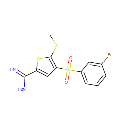 CSc1sc(C(=N)N)cc1S(=O)(=O)c1cccc(Br)c1 ZINC000029038769