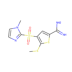 CSc1sc(C(=N)N)cc1S(=O)(=O)c1nccn1C ZINC000036330268