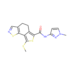 CSc1sc(C(=O)Nc2ccn(C)n2)c2c1-c1sncc1CC2 ZINC001772589403