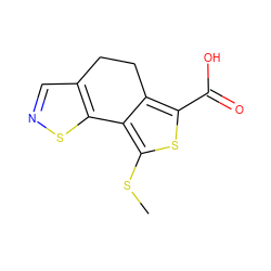 CSc1sc(C(=O)O)c2c1-c1sncc1CC2 ZINC000584648481