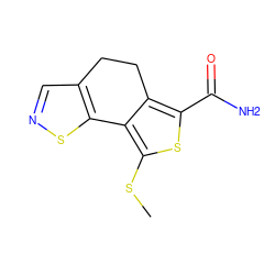 CSc1sc(C(N)=O)c2c1-c1sncc1CC2 ZINC000584648879