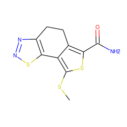 CSc1sc(C(N)=O)c2c1-c1snnc1CC2 ZINC000584649048