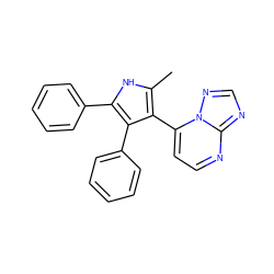 Cc1[nH]c(-c2ccccc2)c(-c2ccccc2)c1-c1ccnc2ncnn12 ZINC000169352549