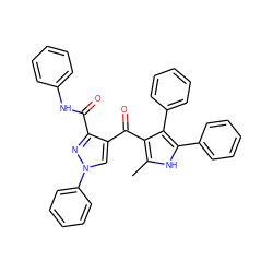 Cc1[nH]c(-c2ccccc2)c(-c2ccccc2)c1C(=O)c1cn(-c2ccccc2)nc1C(=O)Nc1ccccc1 ZINC000653799924