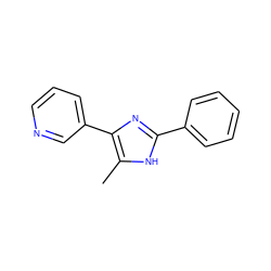 Cc1[nH]c(-c2ccccc2)nc1-c1cccnc1 ZINC000013440083